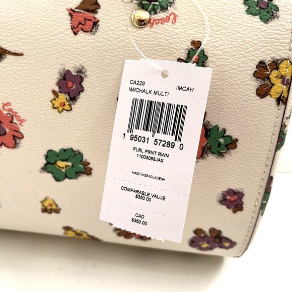 NWT $350 Original COACH Rowan Satchel Spaced Floral Field Print Off White CA229 - Picture 11 of 14